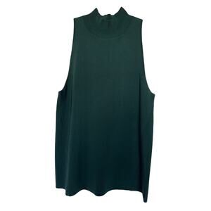 Banana Republic Mock Neck Shell in Dark Green, L